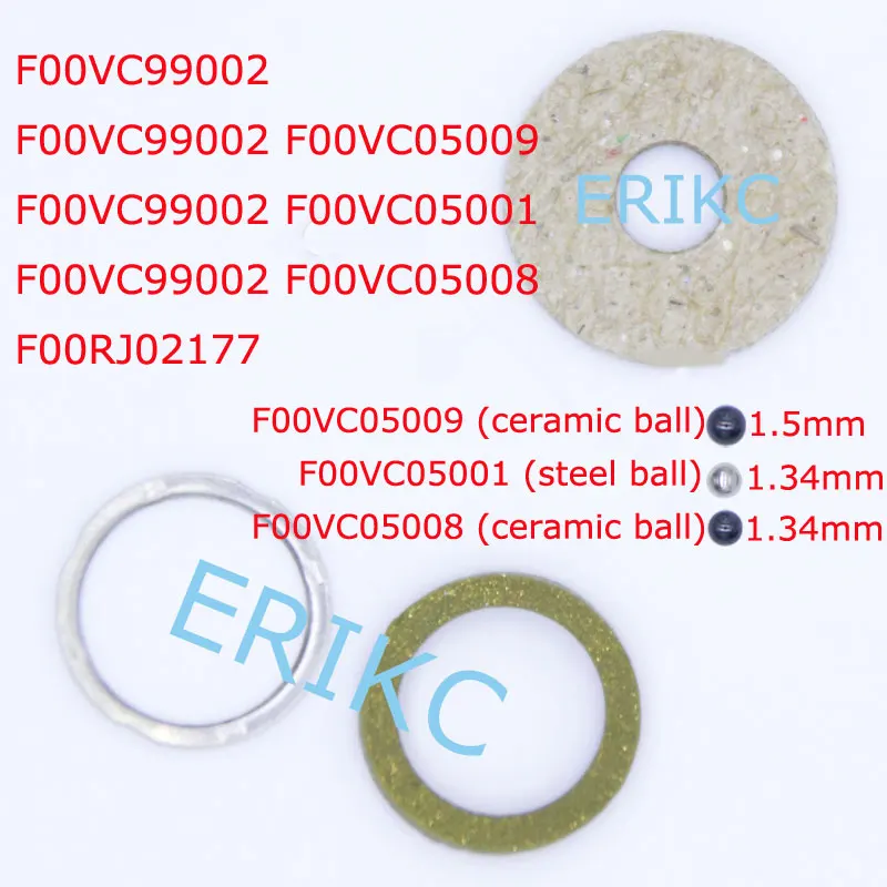 

Fuel Injector O-Ring F00VC99002 F00RJ02177 Valve Repair Kits Steel Ball F00VC05001 Ceramic Ball F00VC05009 F00VC05008 for Bosch