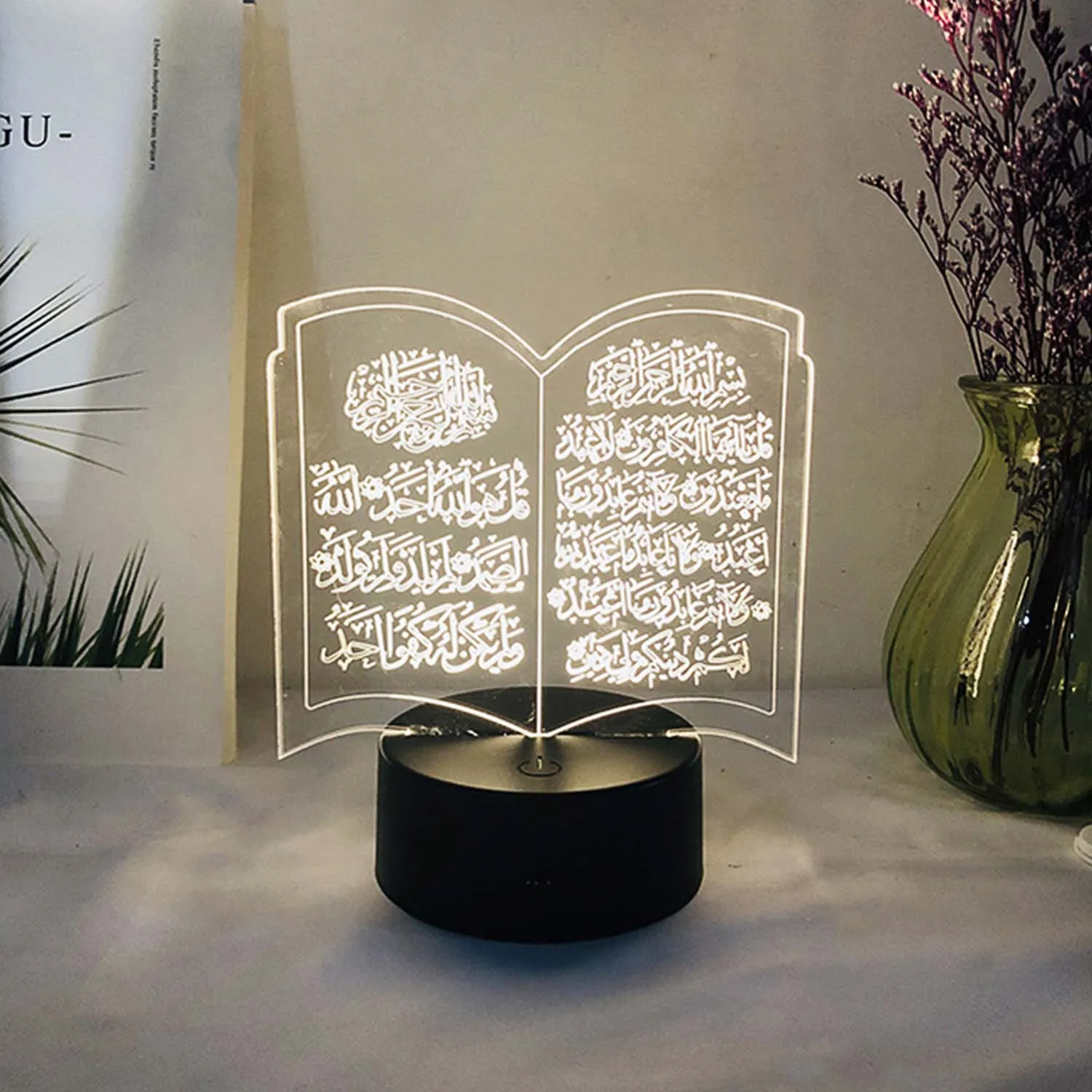 Behogar 3D акриловый EID Ramadan Мубарак мусульманский USB СВЕТОДИОДНЫЙ светильник