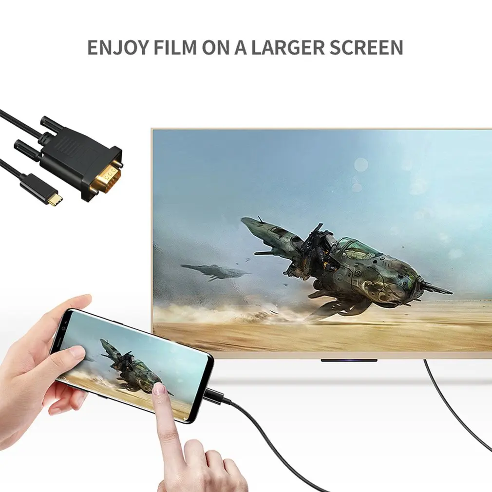 Кабель переходник с USB C на VGA 1080P Type 1 8 м|Кабели VGA| |