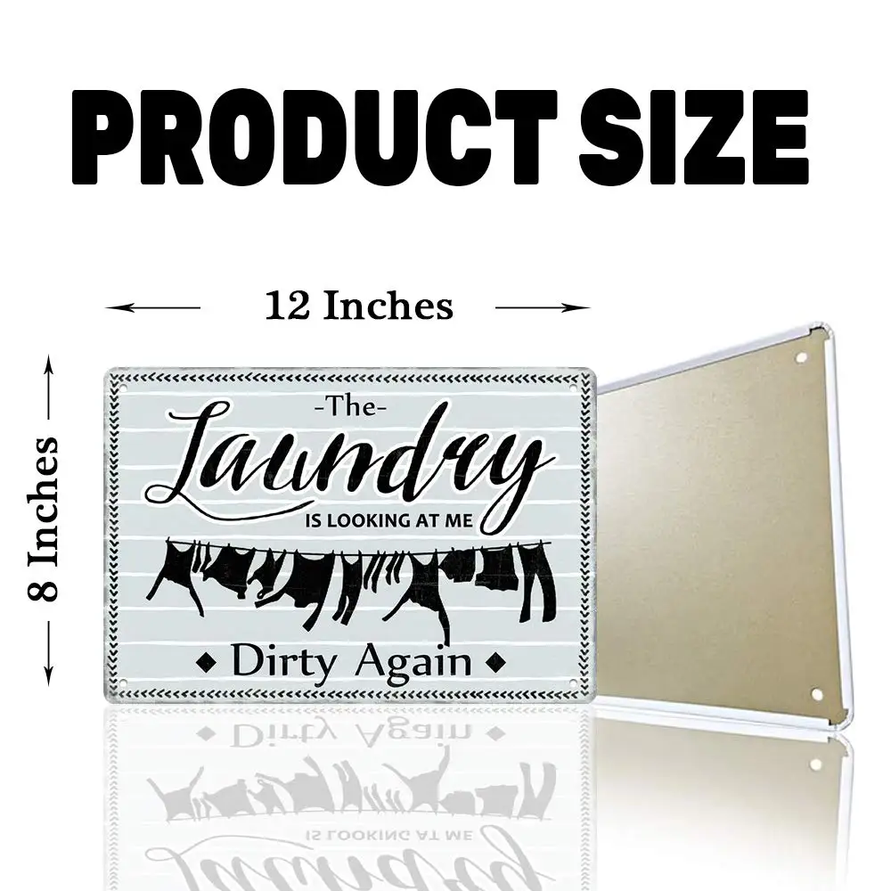 Стирка смотрит на меня грязный снова Металл 20 х30 см винтажное украшение
