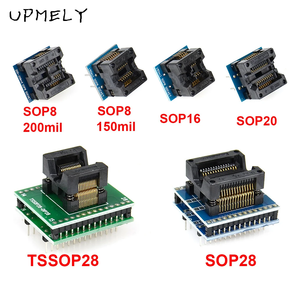 

New 6pcs TSSOP28 SSOP28 SOP28-DIP28 Adapter SOP20 SOP16 SOP8 150/200mil to DIP8 Compatible TSSOP20 SSOP20 TSSOP8 Test Product