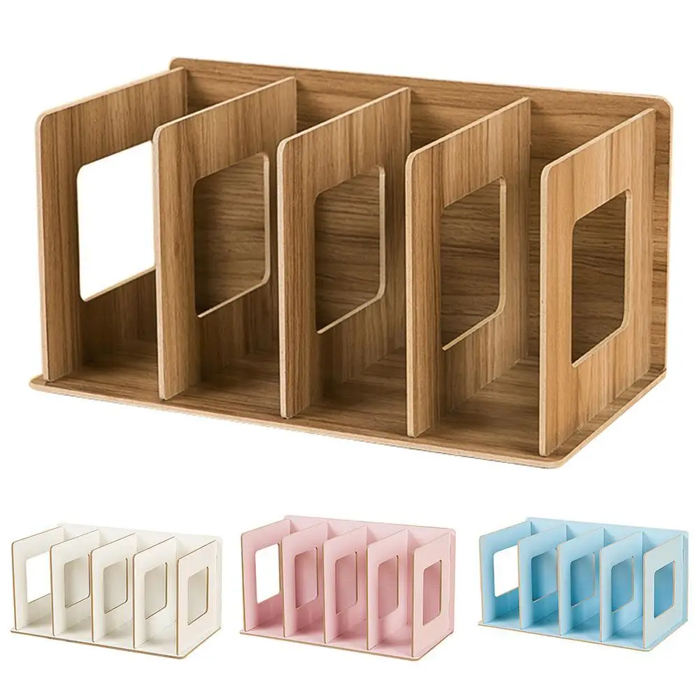 

HOT SALES!!! 4 Grids Wooden Bookshelf Storage Rack Tabletop Bookcase Organizer Home Decor
