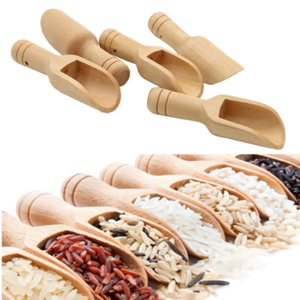 

Powder Spoon Tools Bath Shower Salts Mini Scoops Spoon SPA Tool Laundry Detergent Kitchen Spice Wooden 1pc Wood