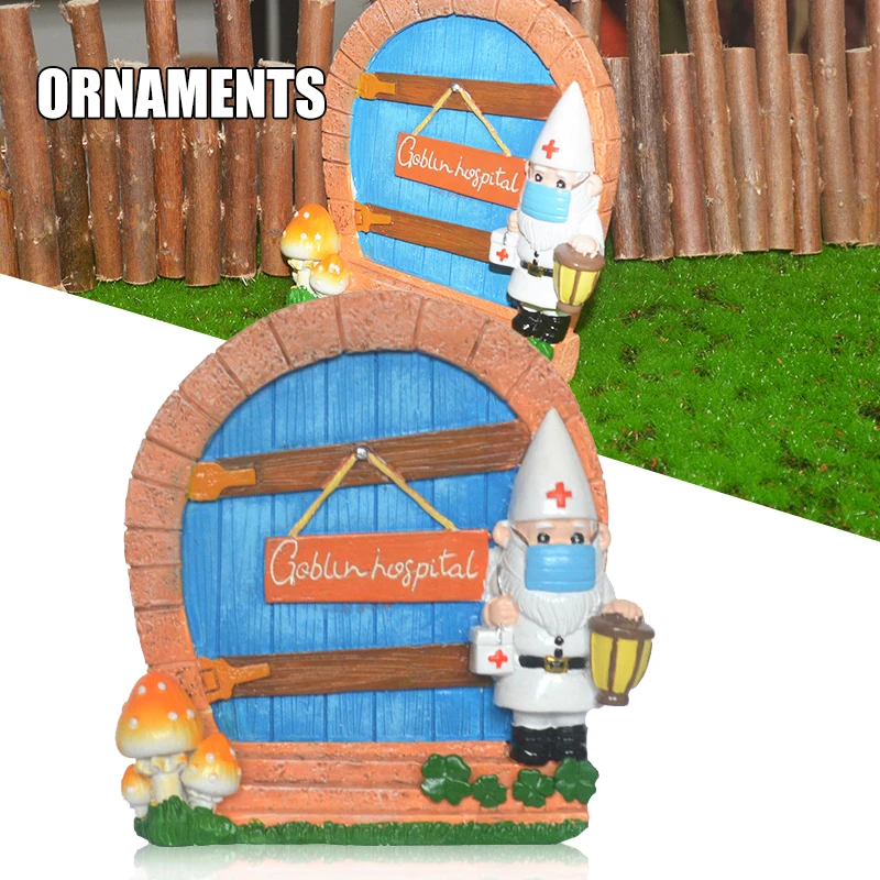 

Gnome Fairytale Door Hand Painted Resin Crafts Ornament Outdoor Landscape Decoration for Home Garden Courtyard JS23