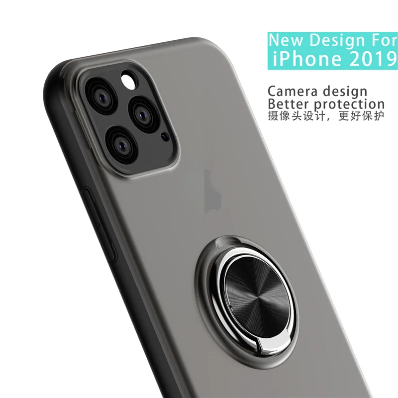 Магнитный чехол-подставка для телефона для iPhone 11 Pro Max кольцо на палец прозрачная броня для iPhone 11 Pro 7 8 6 6S Plus XR XS Max X