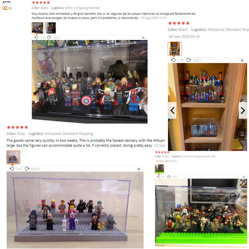 

3 Steps Acrylic Plastic Display Collection Showcase Box Dustproof Case Minifigures Display Base Blcoks Compatible Small Brick