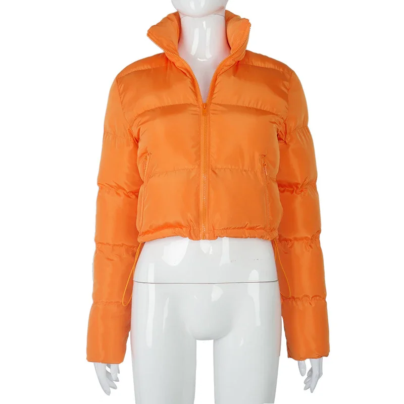 

Warm Autumn Winter Women Coats 2021 Fashion Long Sleeve Zipper Jackets Solid Slim Thick Female Casual Bread Outerwear