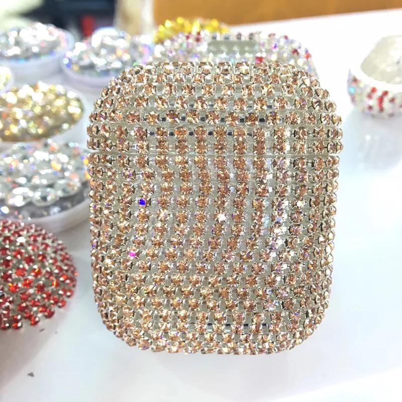 Роскошный блестящий декоративный чехол с бриллиантами для Apple AirPods аксессуары