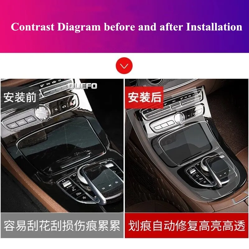 Автомобиль для Mercedes BENZ W213 E200/260/300/200L/300L ТПУ внутренняя наклейка центральная консоль прозрачная защитная пленка-стикер
