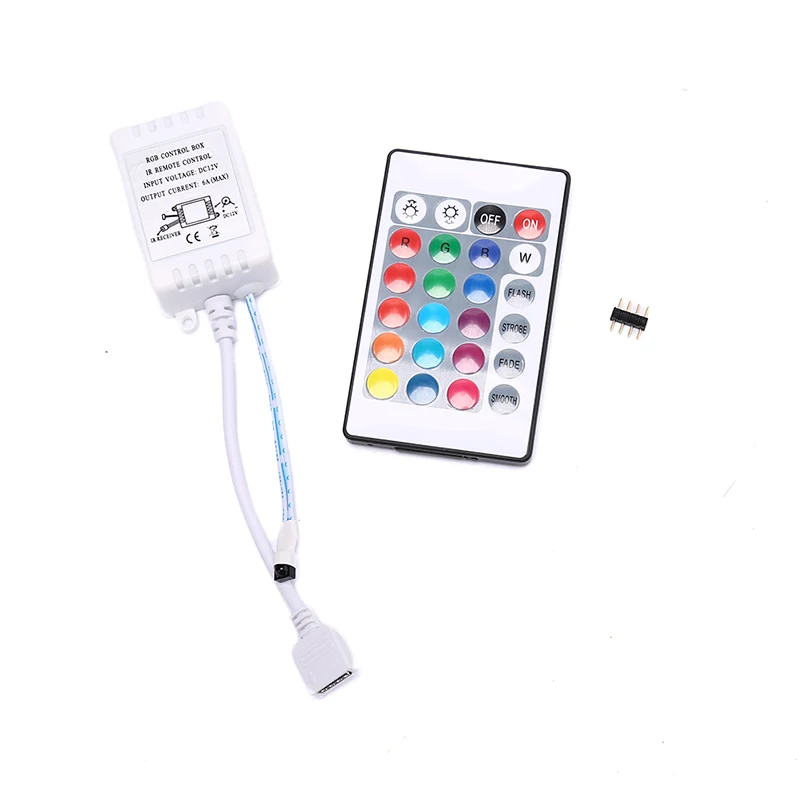 

LED RGB Controller 24 Key IR Remote DC12V Dimmer Control Box For LED Strip Light