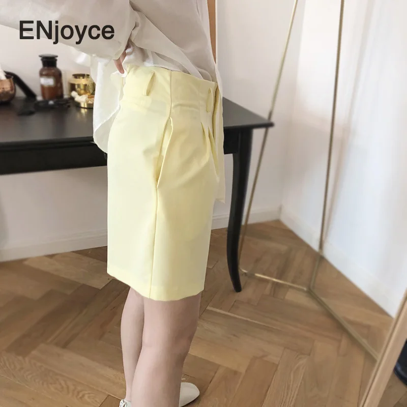 Trendy Grey Suit Shorts Women Loose Elegant All-match High-quality Short Pants Ladies Workwear Korean Casual Wide Leg Trousers | Женская
