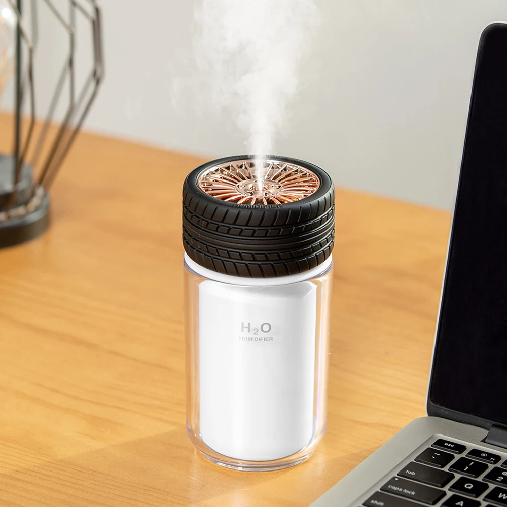 

Creative Air Humidifier USB Cool Mist Water Diffuser with Color Changing LED Light 250ML Mini Tire Ultrasonic Humidificador