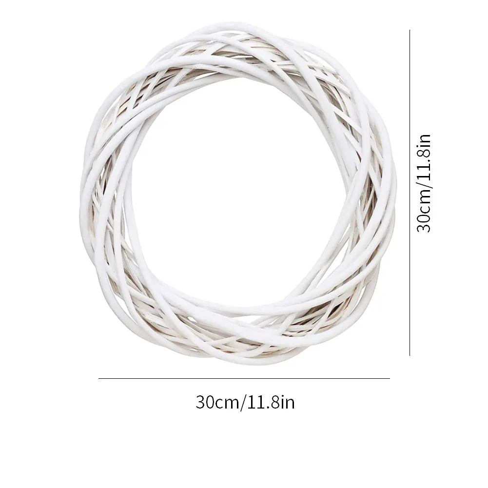 

30CM Wicker Wreath Decor Christmas Rattan Vine Ring Floral Hoop Natural Ornaments Craft Accessories DIY Garland Gifts