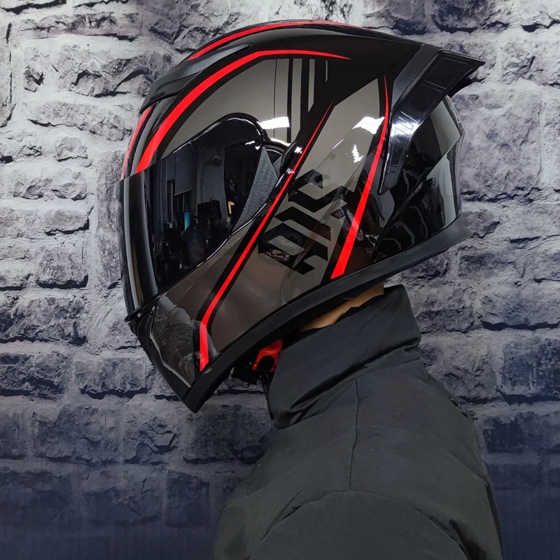 Мотоциклетный шлем на все лицо всесезонный универсальный для мужчин и