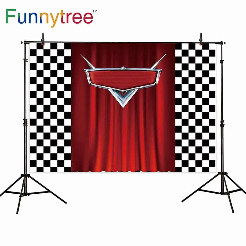 Funnytree тема гонки фото фон занавес день рождения фон на заказ сетка баннер Детская фотография фотосъемка Фотофон