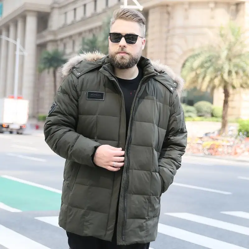 2022 winter men's duck down overcoat male warm thick parkas jacket with real fur hooded black green xxxxxxxxxxl 7xl 8xl 9xl 10xl