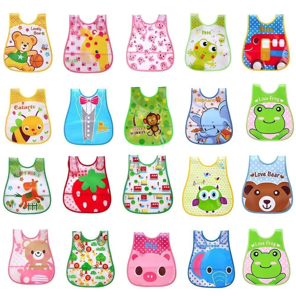 TELOTUNY Baby Animal Bib Cartoon Waterproof Sleeveless Vest Anti Dress Velcro Lunch Feeding Bibs | Детская одежда и обувь