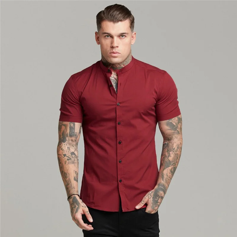 

Summer New Men's Fashion Polo Shirt Casual Solid Color Short Sleeve High Quality Slim Fit Men's Shirt Fitness Elastic Shirt