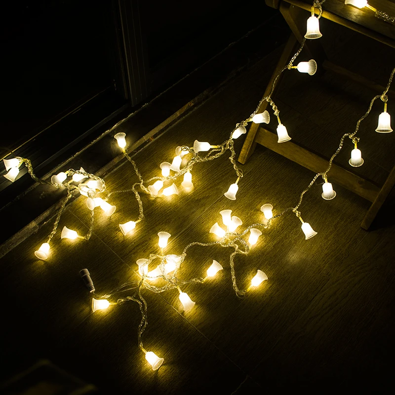 Toprex теплый белый Рождественский колокольчик светодиодный струнный светильник