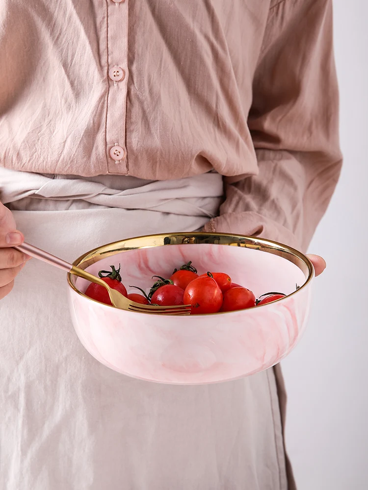 Креативная розовая керамика нордическая Западная плоская тарелка домашний