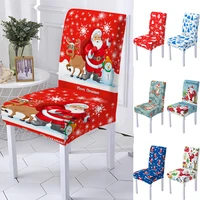 3d christmas deer spandex chair cover for dining room chairs covers high back for living room party wedding christmas decoration