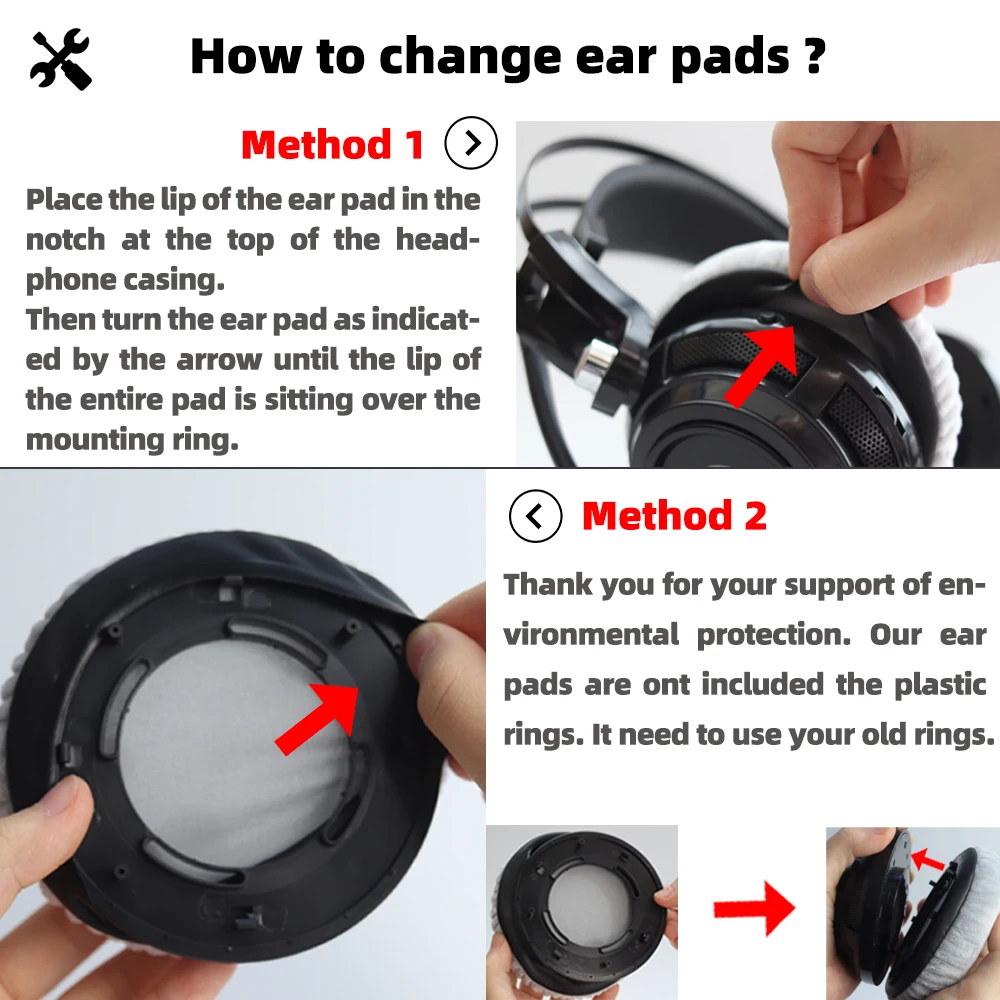 Earsoft Replacement Cushions for SE-MJ390 Headphones Cushion Velvet Ear Pads Headset Cover Earmuff Sleeve enlarge