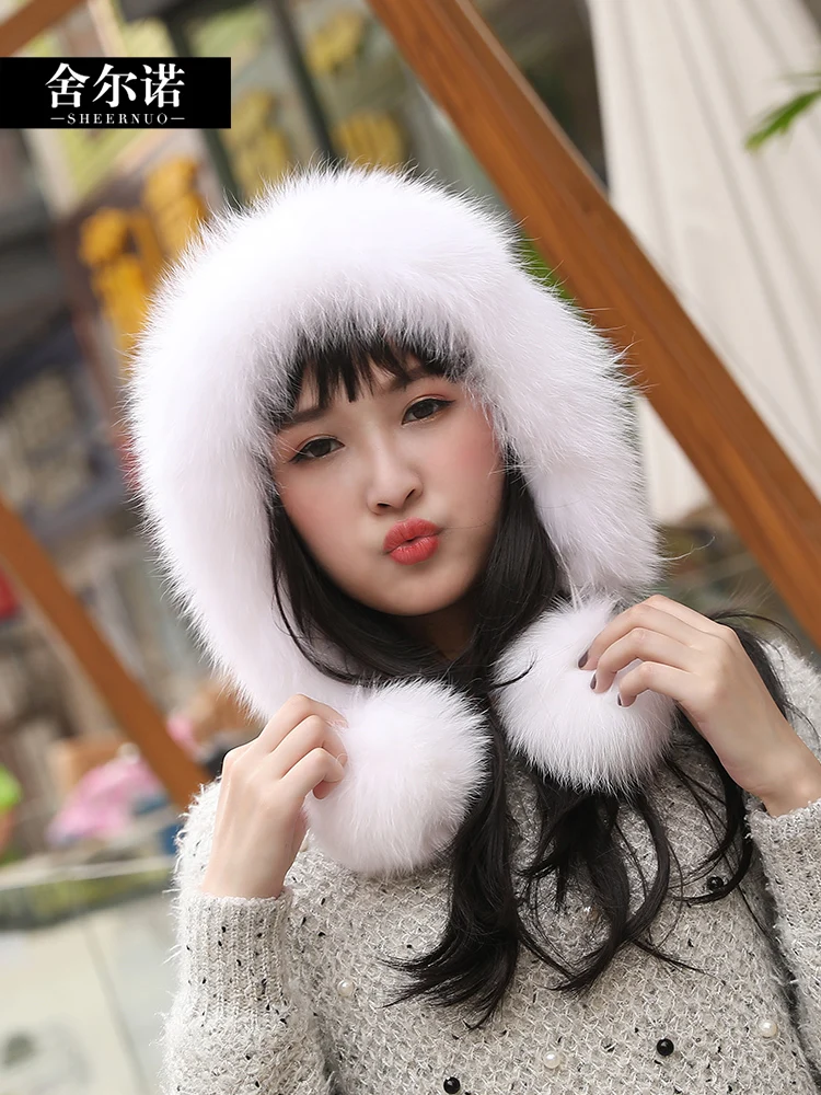 Норковая меховая шапка женская зимняя Милая норковая стеганая теплая с ушками