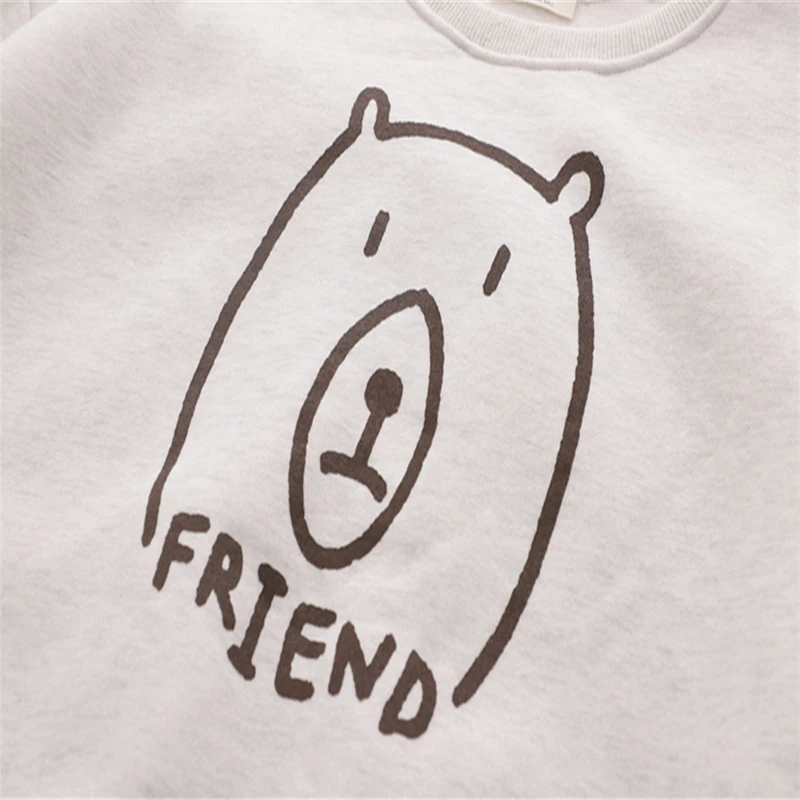 

Women Cartoon Bear Print Funny Hoodies Sweatshirts Femme Harajuku O-Neck Pullovers 2020 New Casual Loose Tracksuit MERRY PRETTY