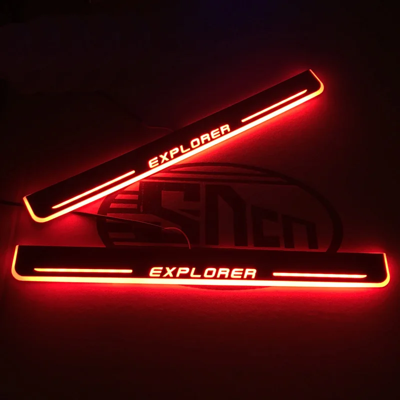 

4PCS Door Acrylic Sill Plate Guard Light For Ford Explorer 2011 2012 2013 2014 Pedal Pathway Welcome Car Scuff Led Lights