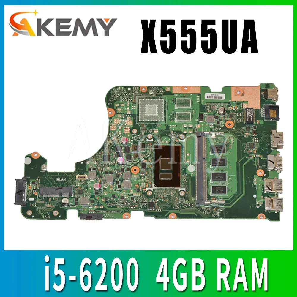 AKEMY X555UA оригинальная материнская плата Asus X555UJ X555UQ X555UB X555U F555U A555U K555U i5 6200 I5 6198 4 Гб