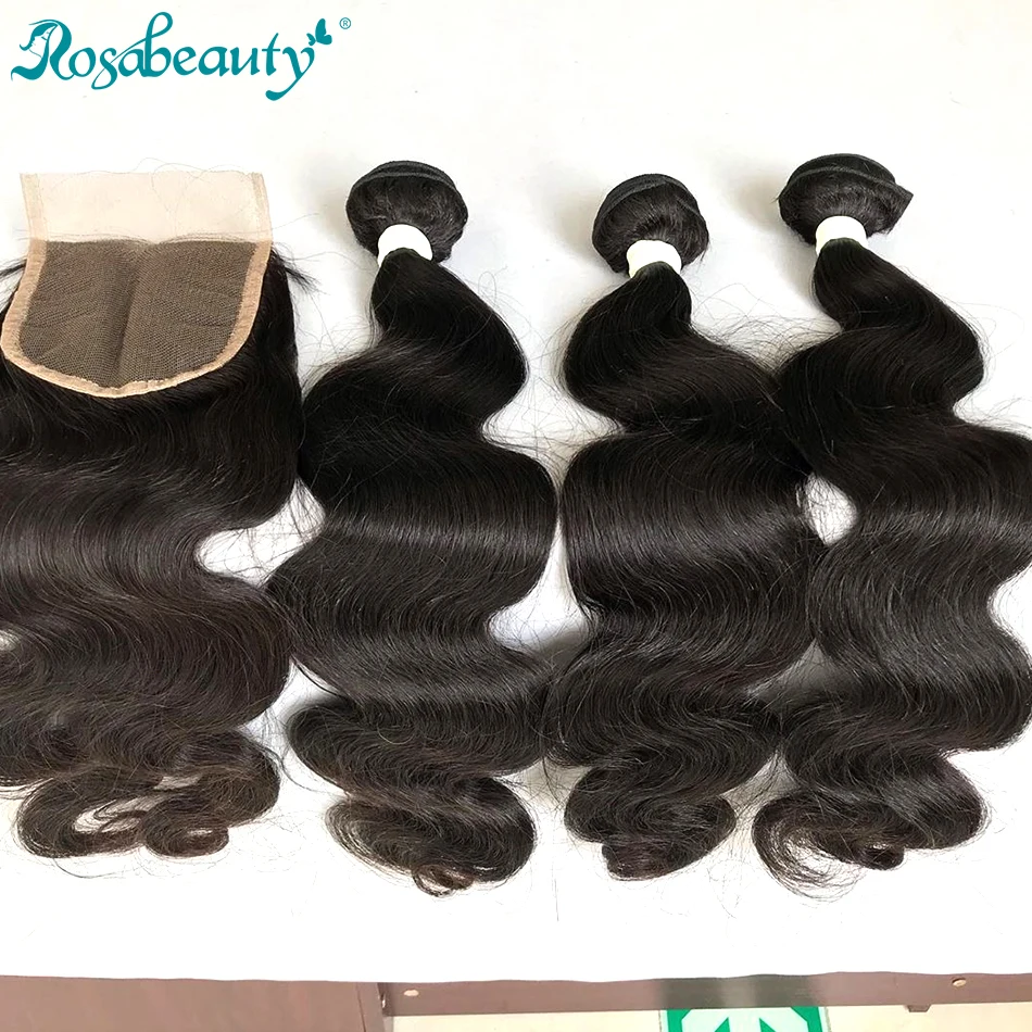 Бразильские человеческие волосы 30 дюймов волнистые 3 дюйма 4 пряди застежкой