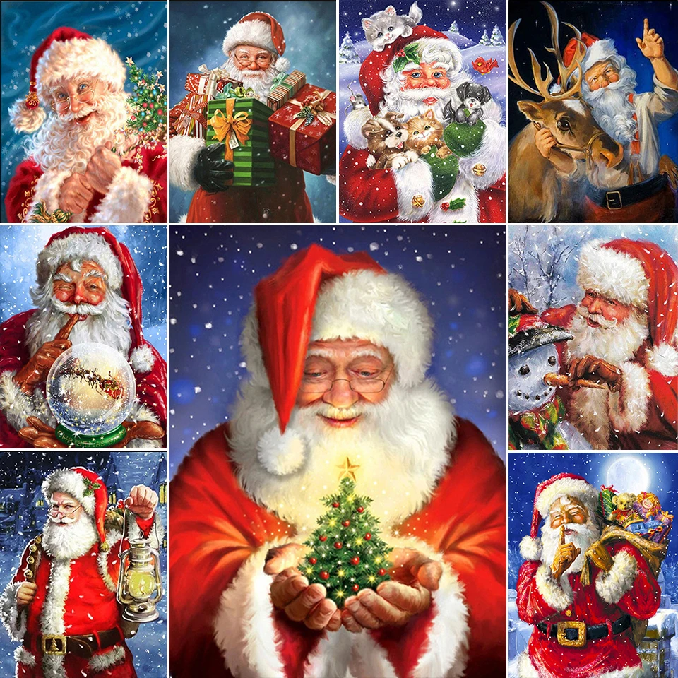 

5D DIY алмазная живопись мультфильм Санта-Клаус вышивка крестиком комплект полный квадрат дрель вышивка мозаика художественная картина Рожд...