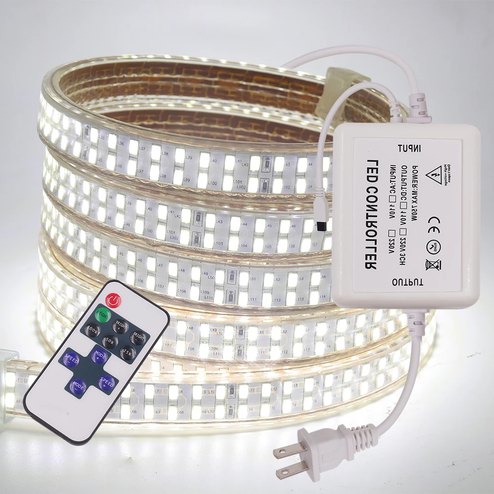 Светодиодная лента SMD5730 высокой яркости 220 В водонепроницаемые двухрядные гибкие