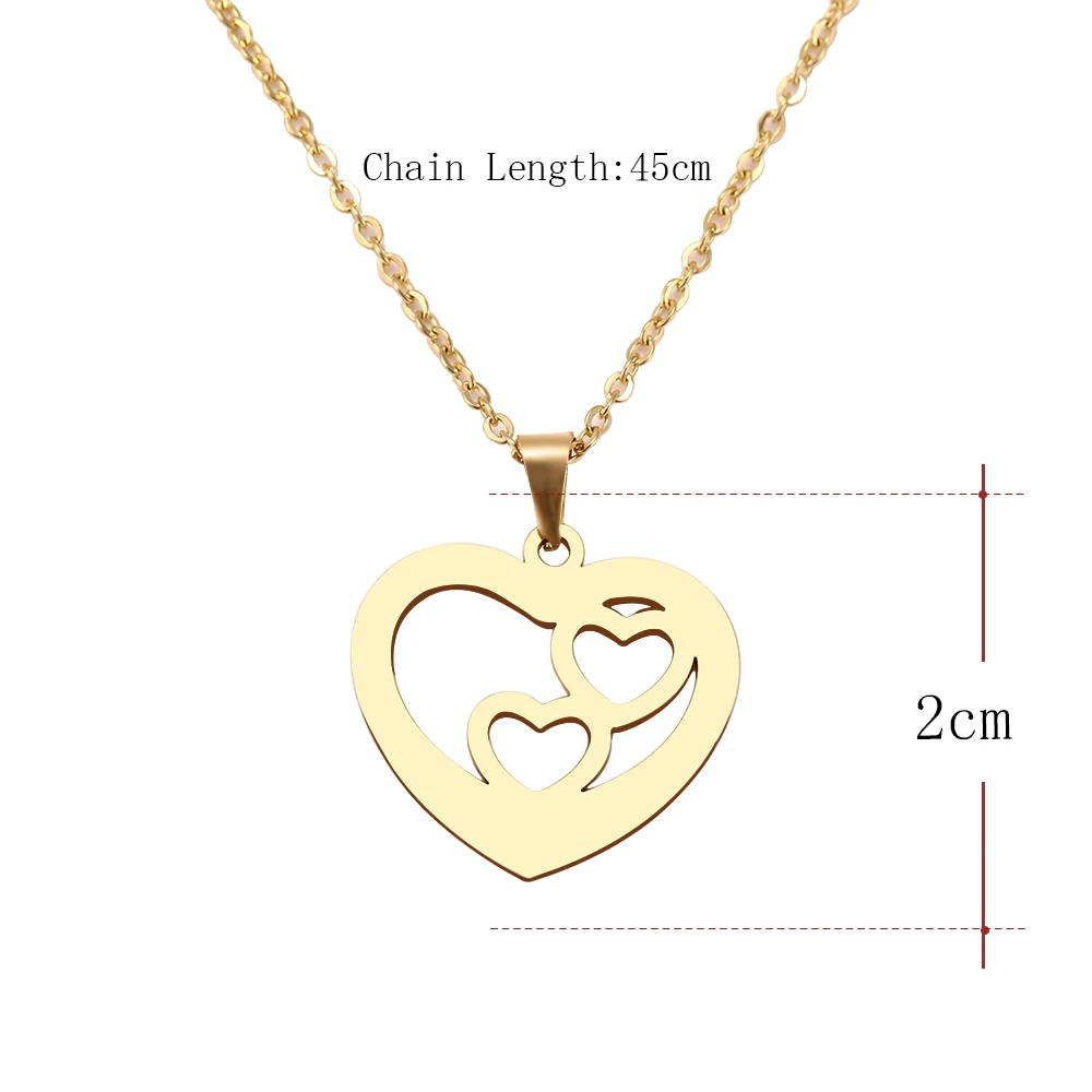 DOTIFI Stainless Steel Necklace For Women Man Gift Geometric Hearts Choker Pendant Necklace Engagement Jewelry images - 6
