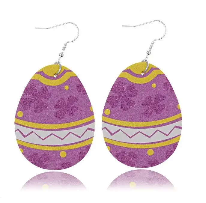 2020 Симпатичные кожаные пасхальные серьги в виде яйца кролика модные