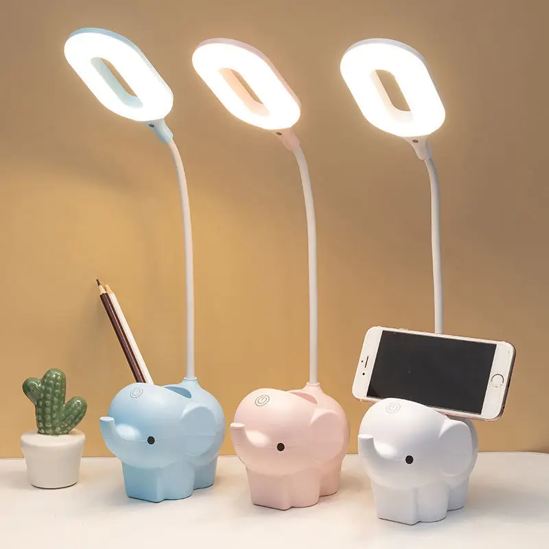 

Three-stop Color Temperature Rechargeable Small Table Lamp Eye Protection Learning LED Student Dormitory Bedroom Bedside Lamp