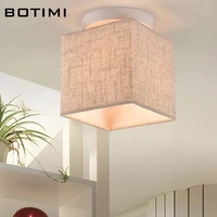 botimi janpaness fabric ceiling lamp with square lampshade lamparas de techo cloth surface mounted corridor lighting fixtures