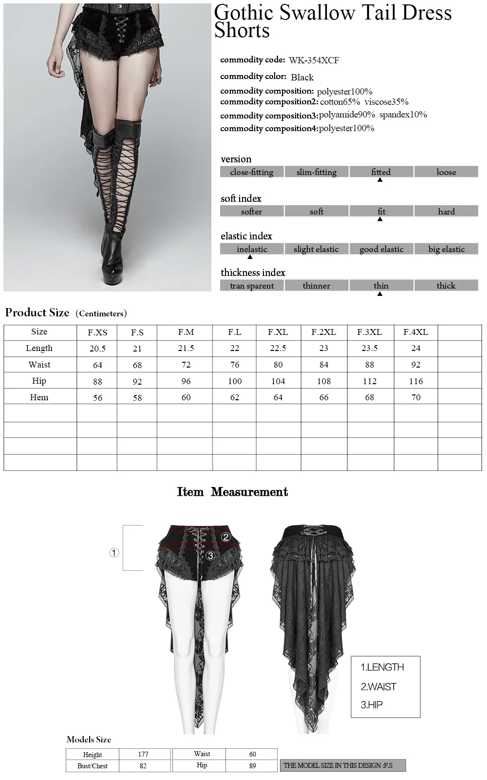 

PUNK RAVE Women Gothic Shorts Swallow Tail Shorts Fashion Retro Lacing Victorian Sexy Palace Steage Performance Shorts