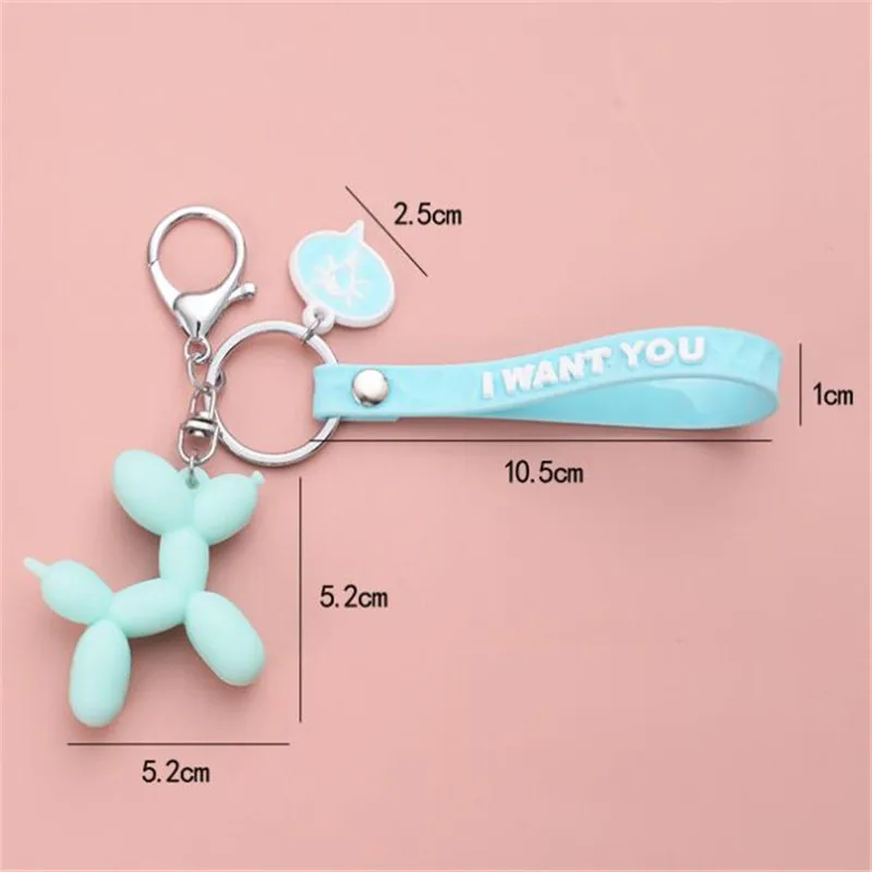

New Fashion Stereo Cute Balloon Dog Keychain Key ring Creative Cartoon Mobile Phone Bag Car Pendant Fun Keychain