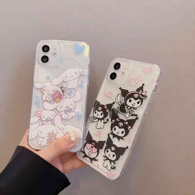 Hello Kitty Cinnamonroll Transparent Phone Case for iPhone12 12Pro 12Promax 11 Pro 11Promax Mini X XS MAX XR 7 8 Plus Cover