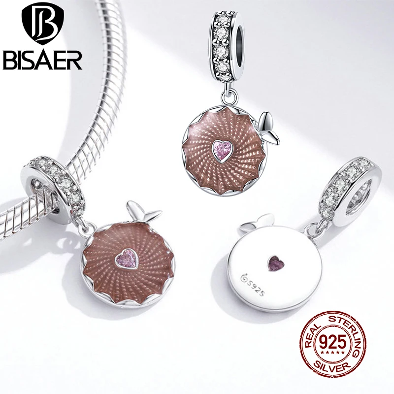 Подвеска из серебра 925 пробы в виде коричневых цветов с фианитом|Ювелирные шармы|