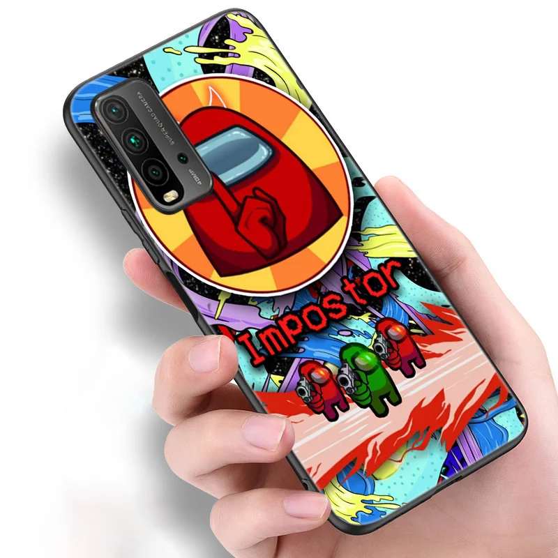 among us game silicone phone case for xiaomi redmi note 11 10 9 8 pro 11t 10t 10s 9s 8t 9 9a 9c 9t black soft cover coque funda free global shipping