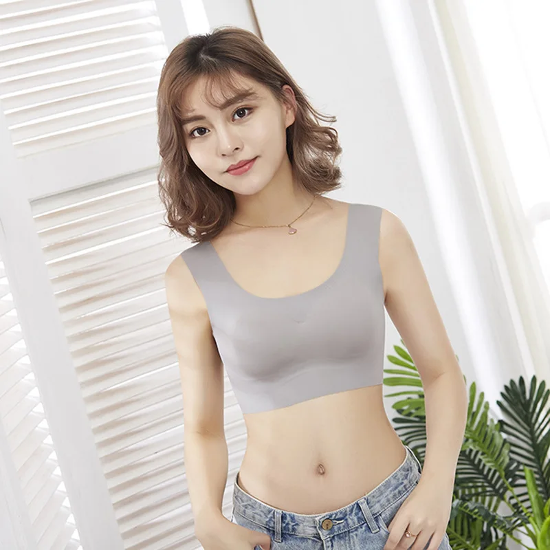 Тонкий бюстгальтер пуш-ап Для женщин лед шелковое бесшовное белье мягкая удобная