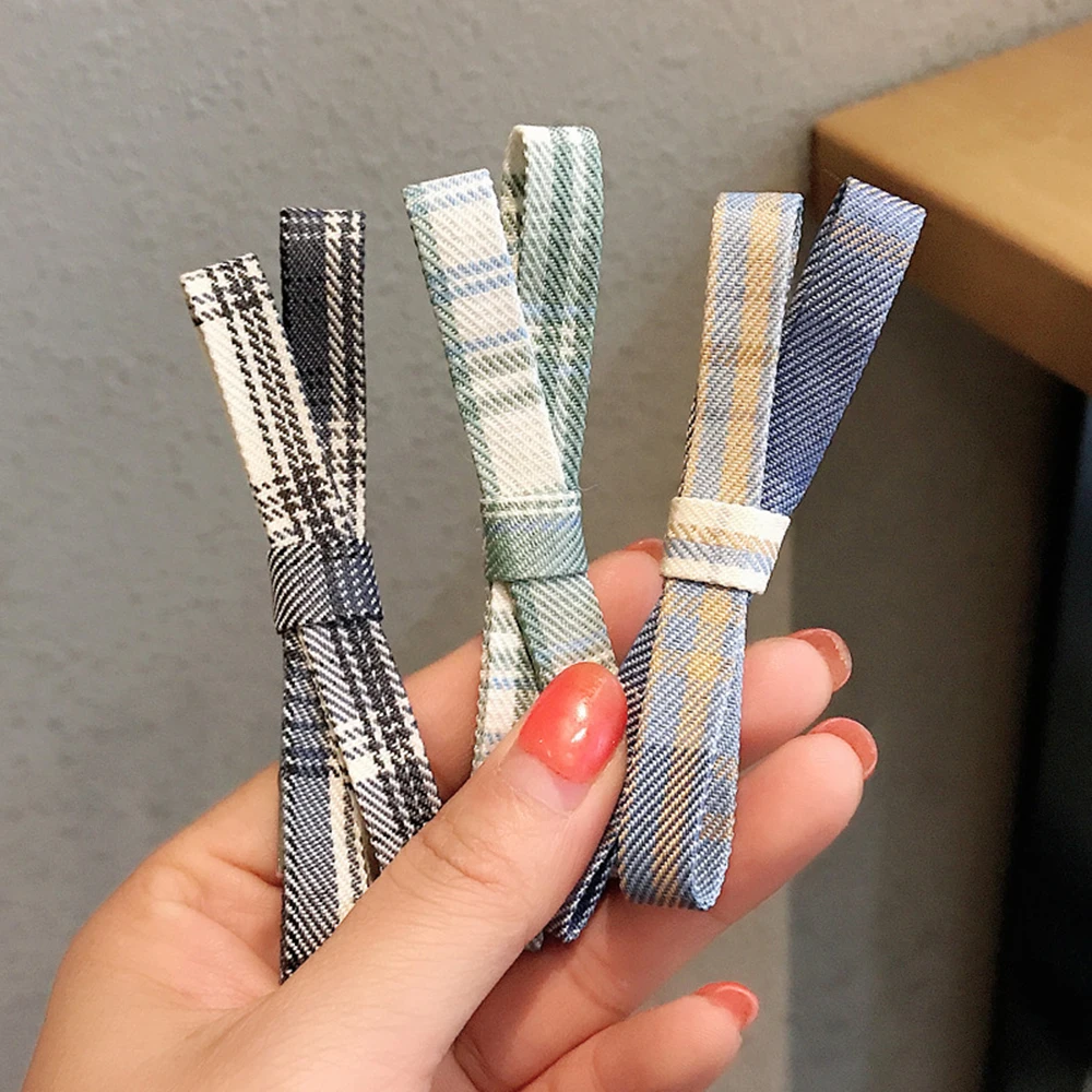 

Korean Style Bow Plaid Hairpin Clip Colorful Fabric Hairpins Korean High Quality Bow Hair Clip Prom Fashion Hair Accessories