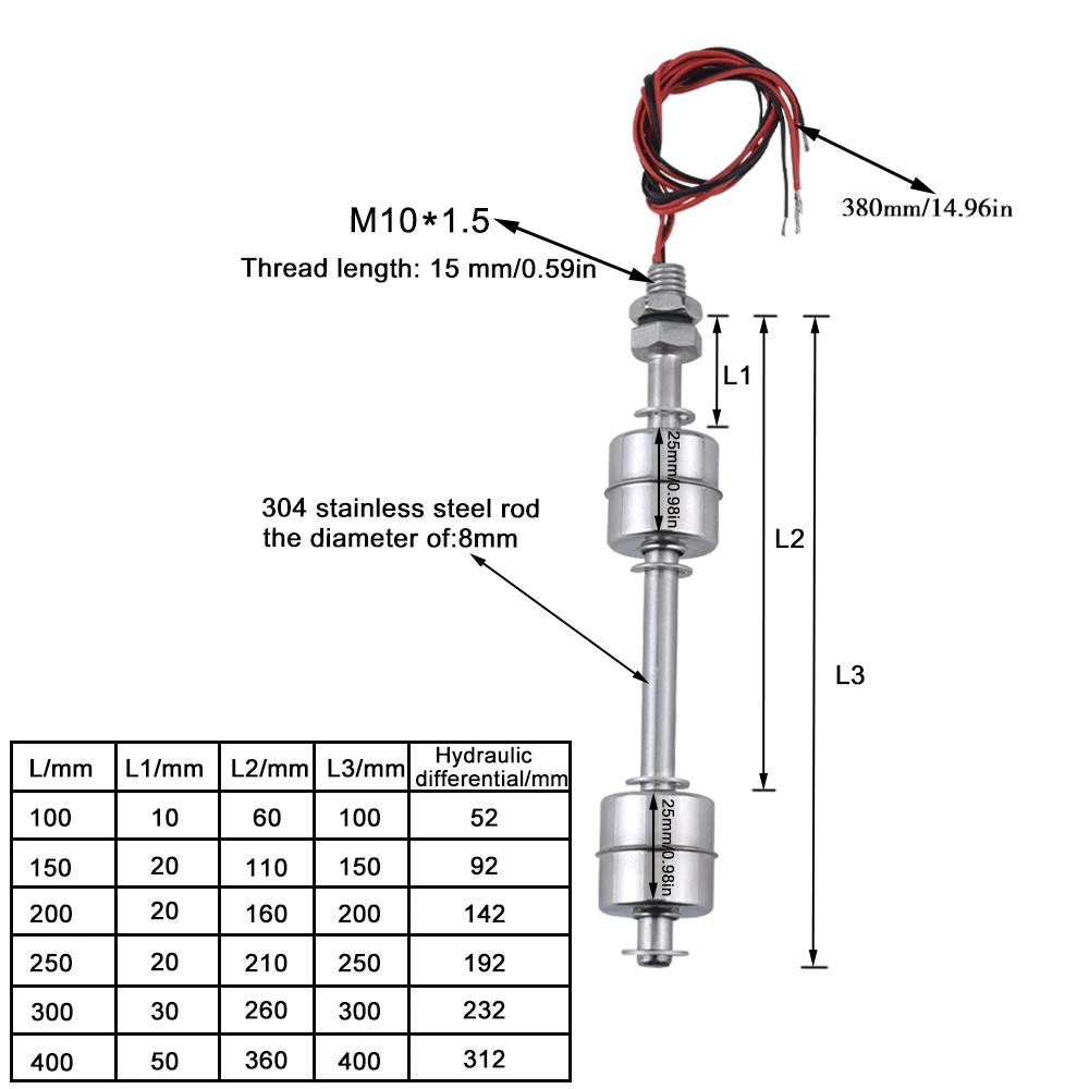 Поплавковый выключатель из нержавеющей стали с двойным шаром датчик расхода