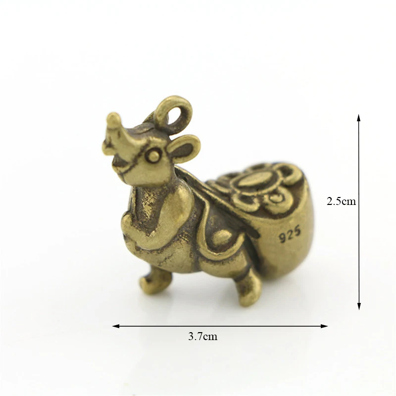 Медные статуэтки крыс фэн шуй орнамент в стиле ретро латунные миниатюрные брелки