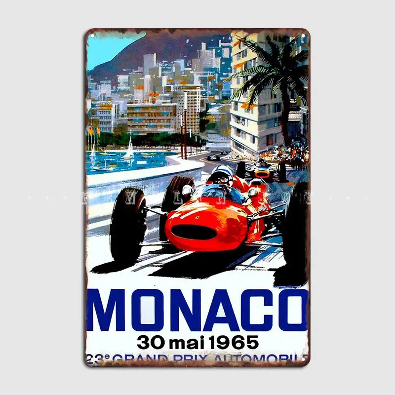 Монако Ретро Гоночная Металлическая Табличка Плакат На Стену Паба Кинотеатра Классическая Мурашка Рисунок Жестяной Знак Плакаты.