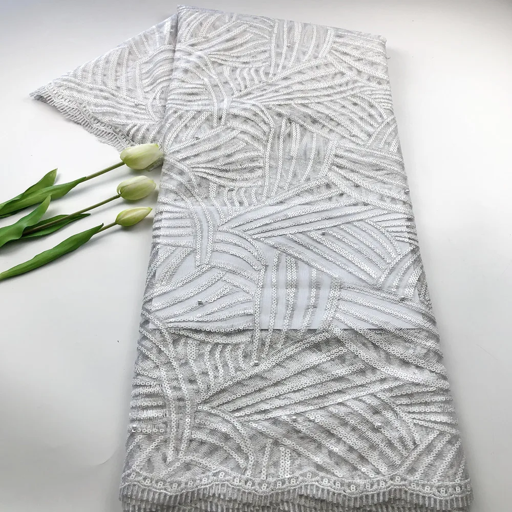 Новинка 2020 вышивка пайетками простой стиль Сетчатое кружево высокое качество