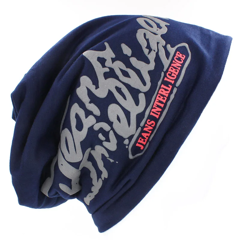 dark blue Lovingsha шапочки Шапки для Для мужчин или женские Аксессуары вязать хлопок Skullies зима унисекс трикотажные хип-хоп упругие шапки - Цвет: dark blue