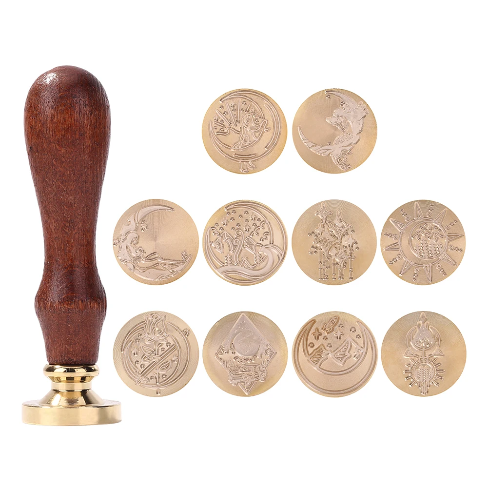 

Retro Wood Stamp Head Sealing Wax Seal Replace Copper Head Hobby Decor Seal Post Decorative Antique Stamp Craft Tools Gifts